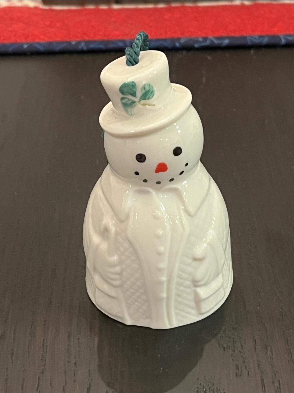 Belleek Irish Snowman Bell Ornament